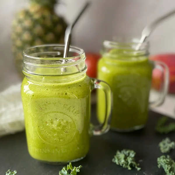 A Kale fruit Smoothie
