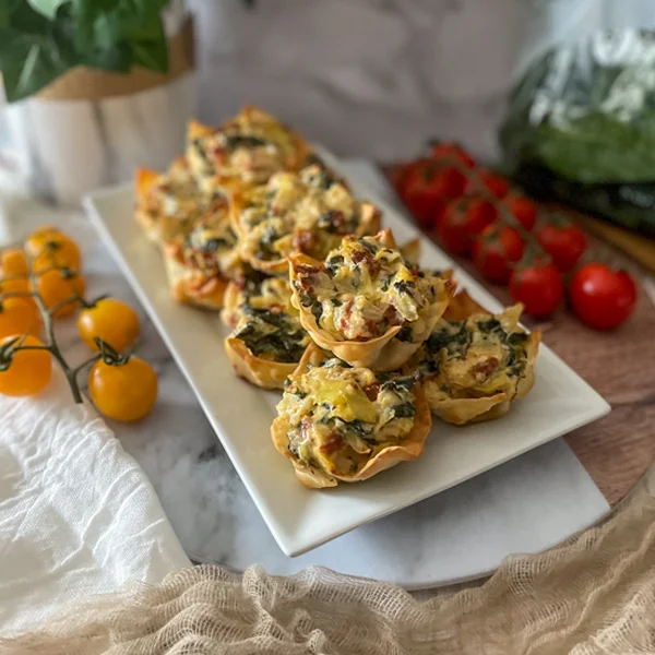 Wontons with Spinach and Cheese