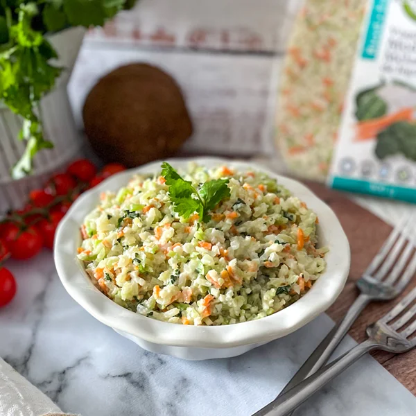 Riced Vegetables with a Coconut Dressing