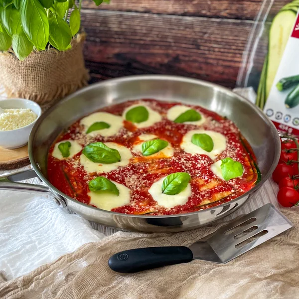 Zucchini Slices baked with Sauce and Cheese