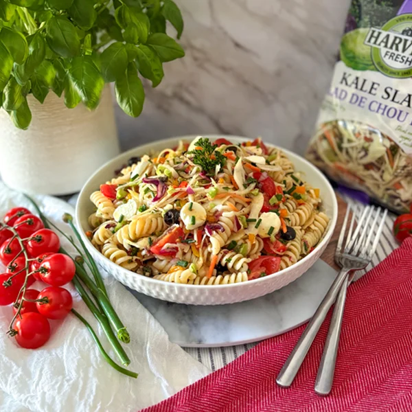 Salade de pâtes au chou frisé