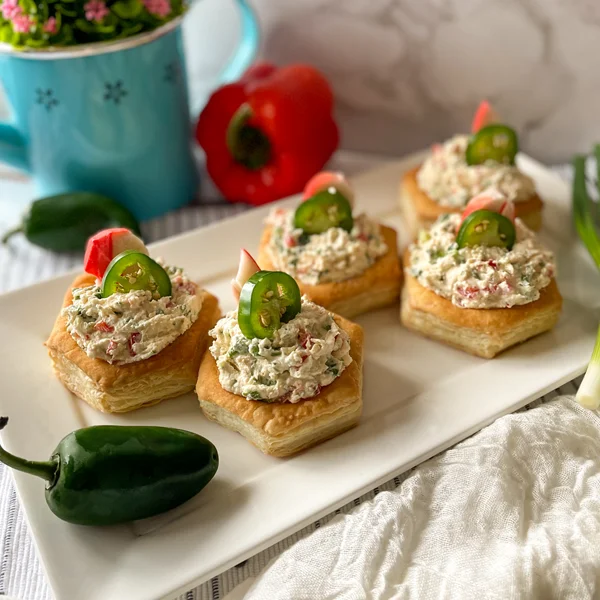 Bouchées apéritives au goberge, fromage et jalapeño
