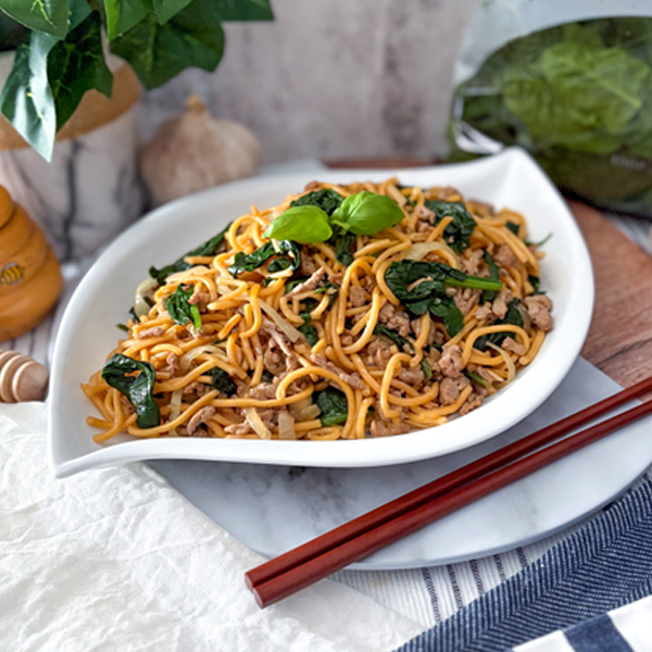 Spinach Noodle Stir Fry