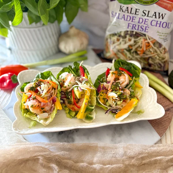 Kale Slaw Mango Lettuce Wraps