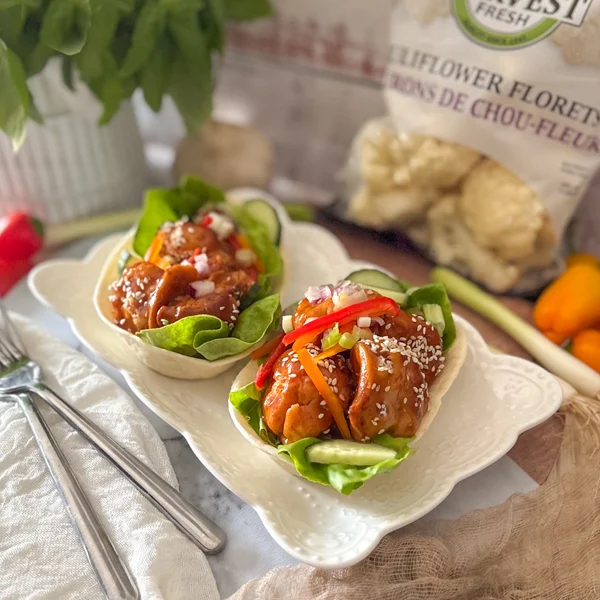 Cauliflower BBQ Tortilla Boats